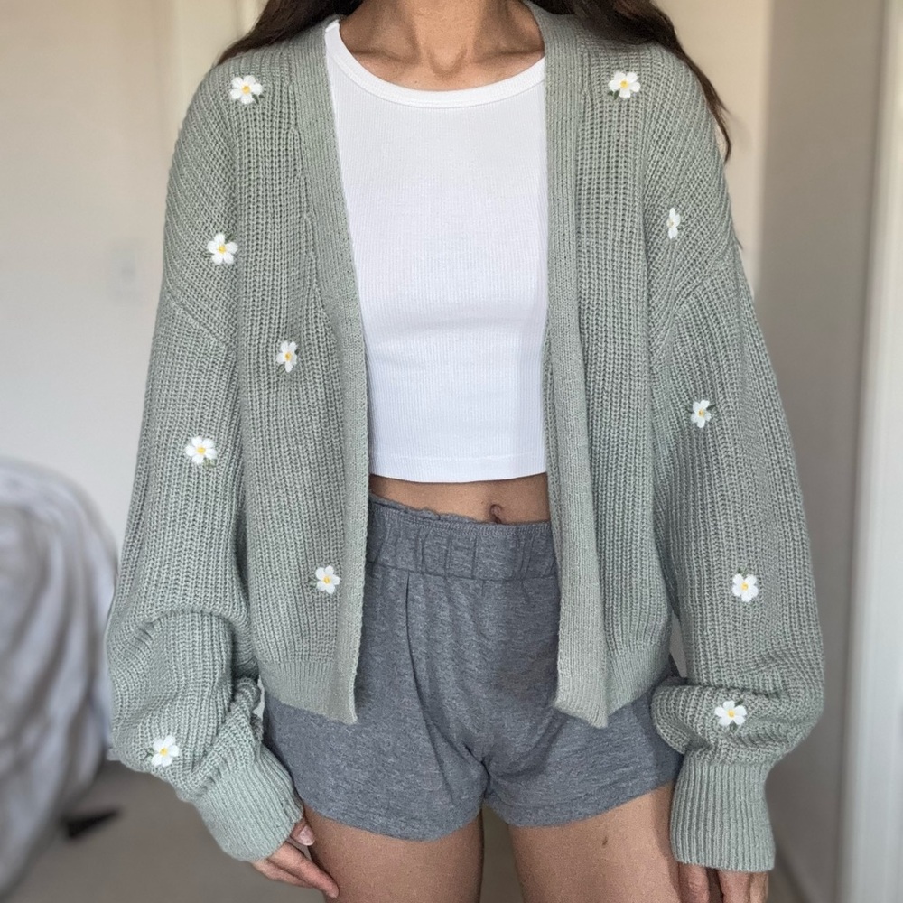 Jessica Simpson Sage Cardigan with Floral Details
